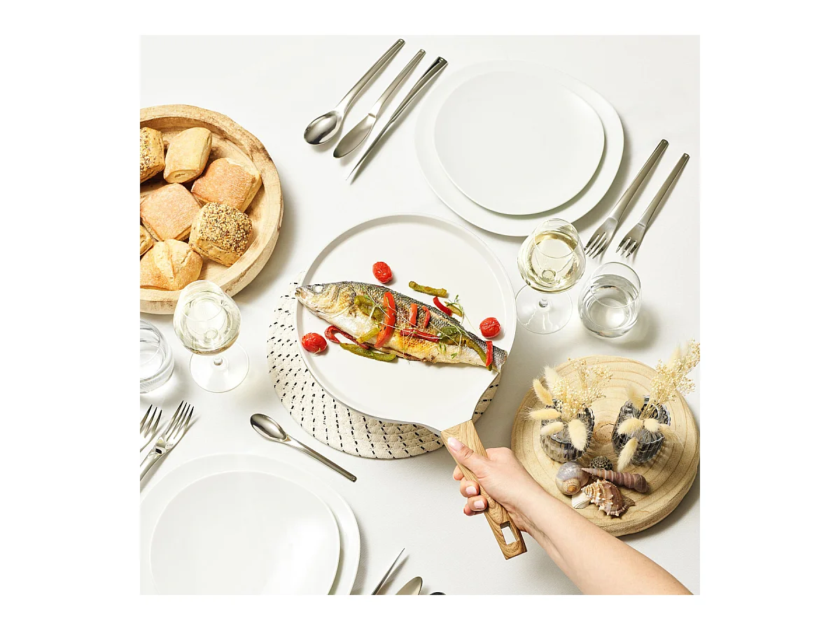 Mythic - Crépière 25.7 cm avec revêtement en céramique blanche