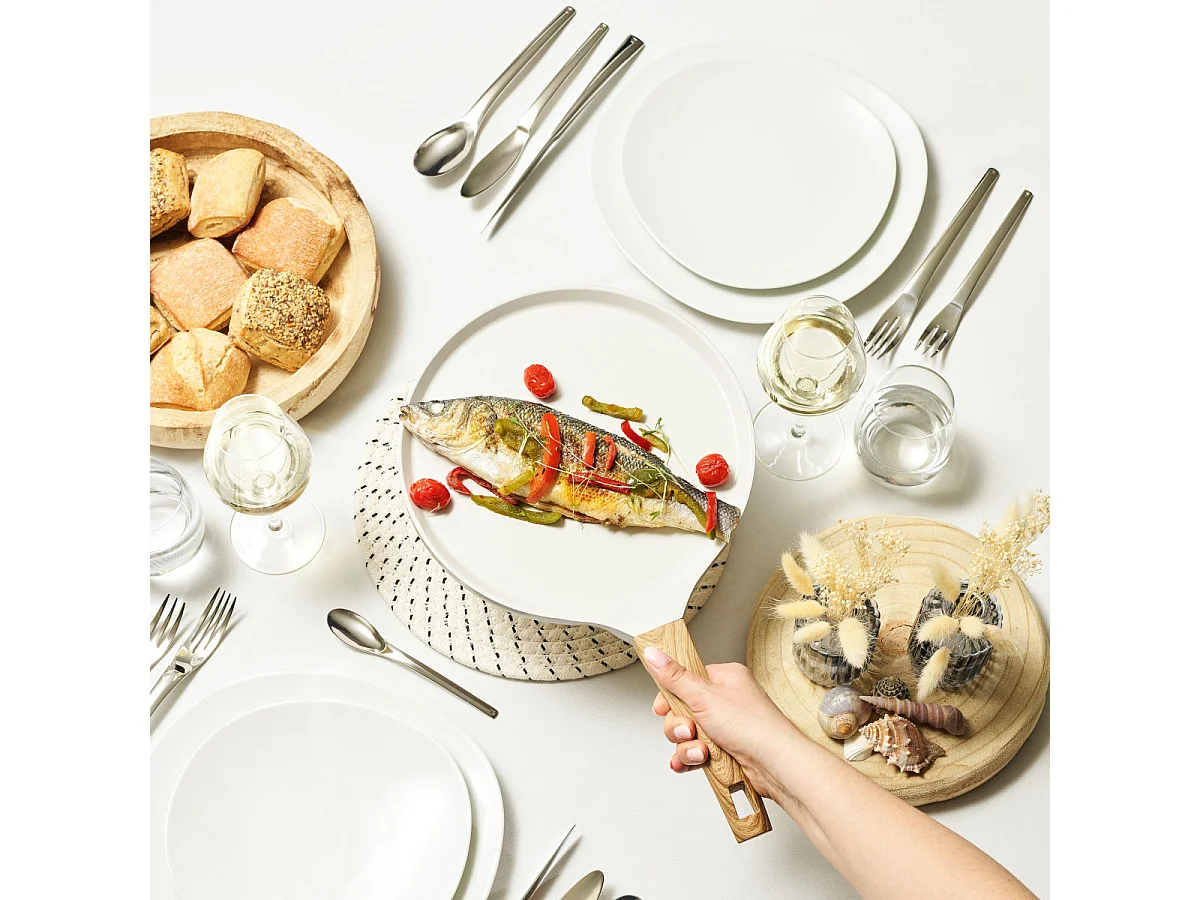 Mythic - Crépière 25.7 cm avec revêtement en céramique blanche