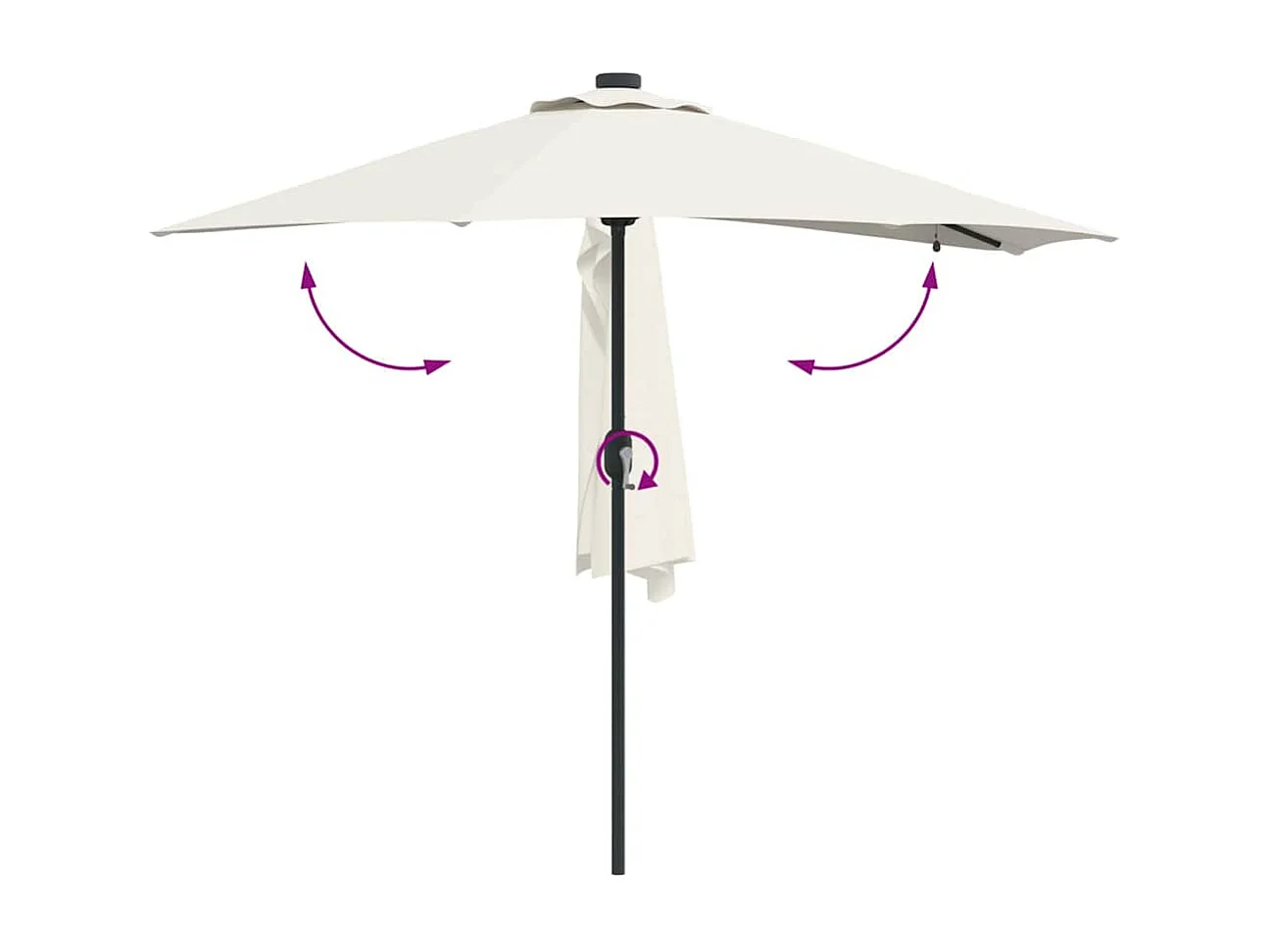 Ombrellone da giardino in tessuto color sabbia 294 x 150 x 223 cm