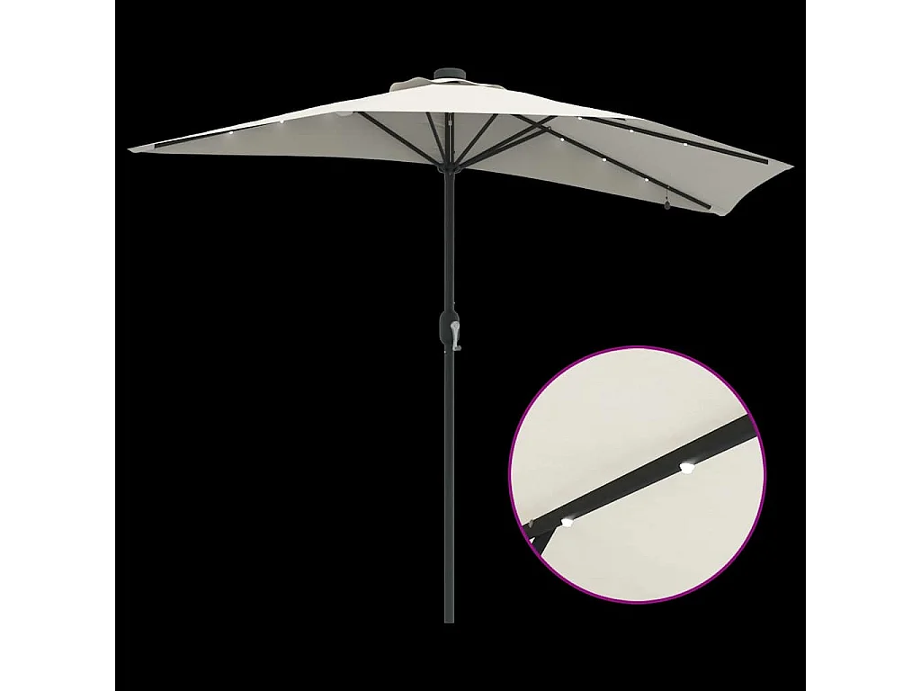 Ombrellone da giardino in tessuto color sabbia 294 x 150 x 223 cm