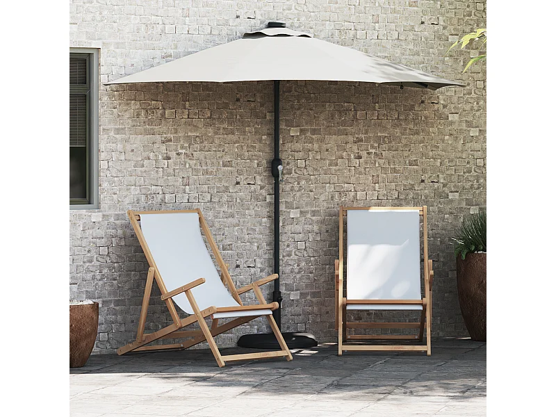 Ombrellone da giardino in tessuto color sabbia 294 x 150 x 223 cm