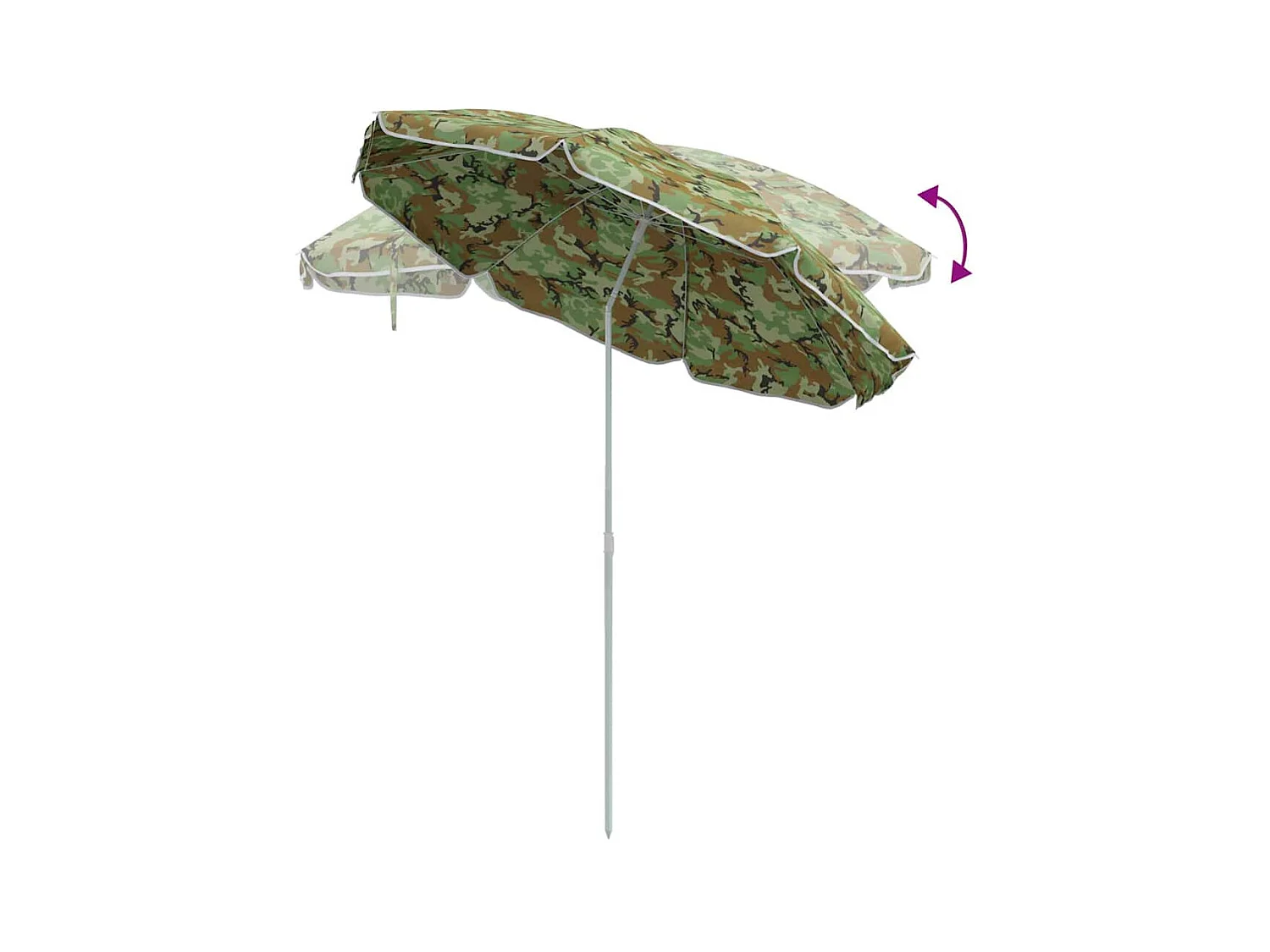 Parasol de Plage avec Poteau en Métal Camouflage 161x193 cm en Polyester