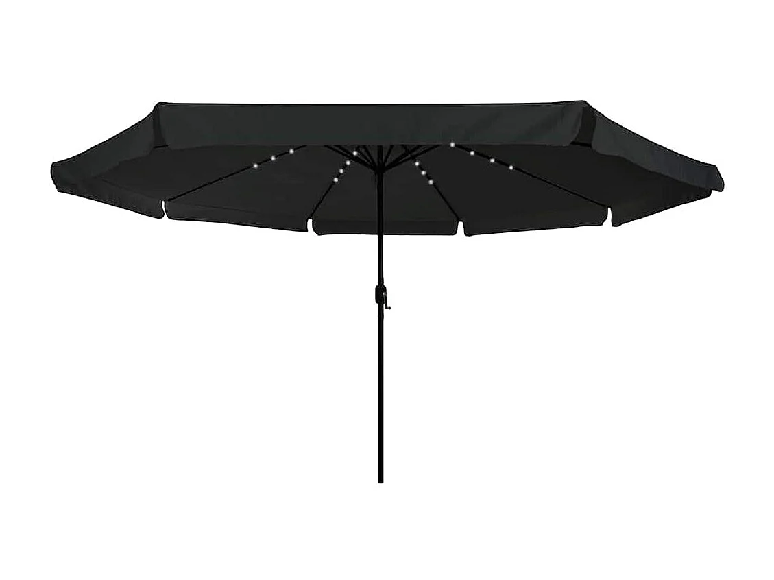 Ombrellone da giardino con luci LED ø395x245 cm Nero