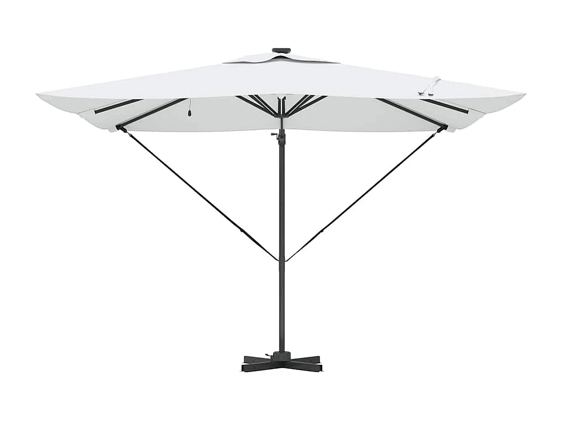 Ombrellone Roma Offset con LED Sabbia 286x285x270 cm Alluminio