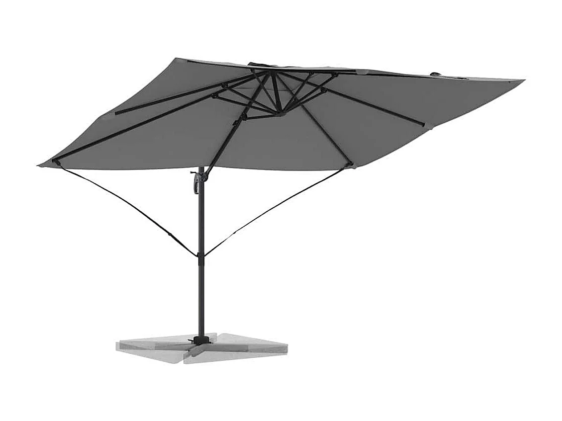 Grande ombrellone a sbalzo in poliestere antracite e acciaio smaltato