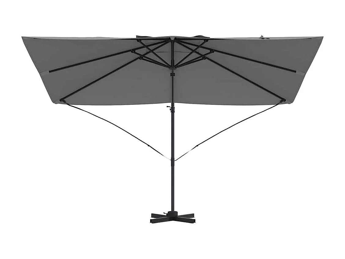 Grande ombrellone a sbalzo in poliestere antracite e acciaio smaltato