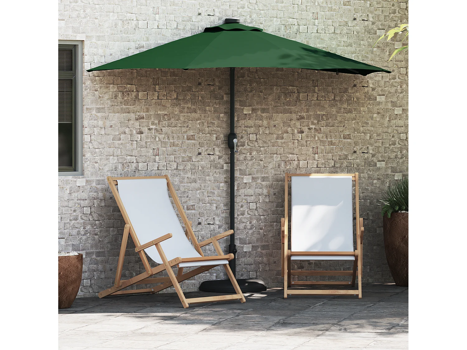 Ombrellone da giardino verde 294 x 150 x 223 cm in tessuto