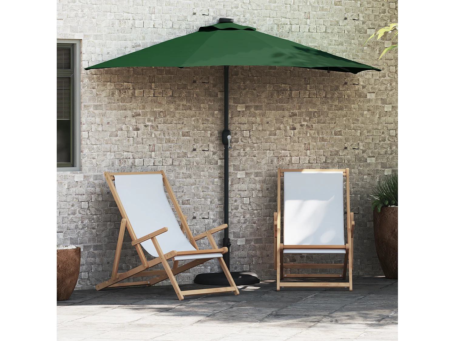 Ombrellone da giardino verde 294 x 150 x 223 cm in tessuto