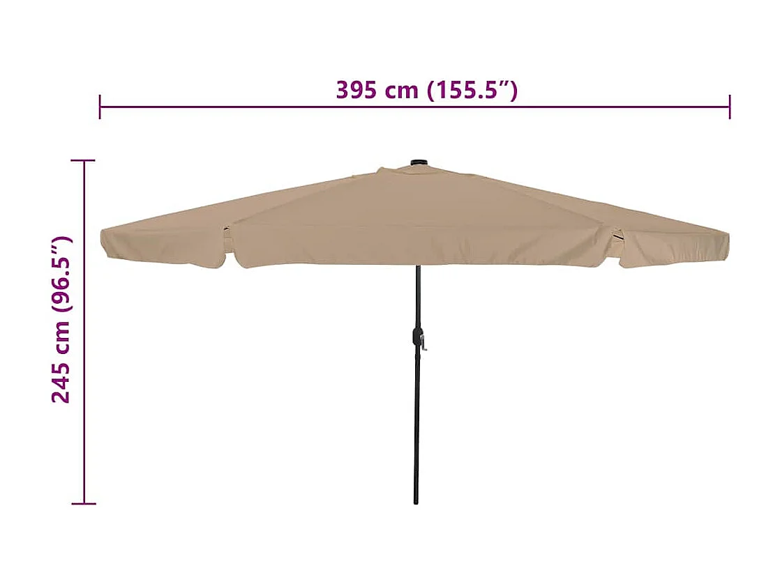 Sombrilla de jardín con luces LED ø395x245 cm Taupe