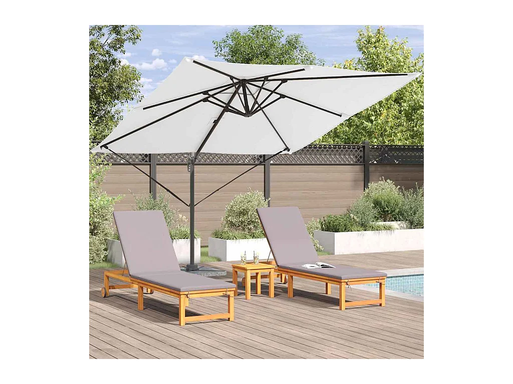 Patio Parasol Zand Polyester Luifel 3m Verstelbare Hoogte