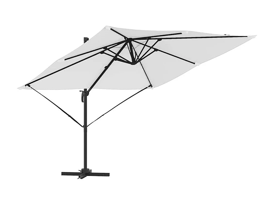 Ombrellone da giardino in poliestere color sabbia, altezza regolabile 3 m