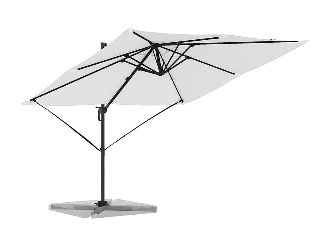 Ombrellone da giardino in poliestere color sabbia, altezza regolabile 3 m