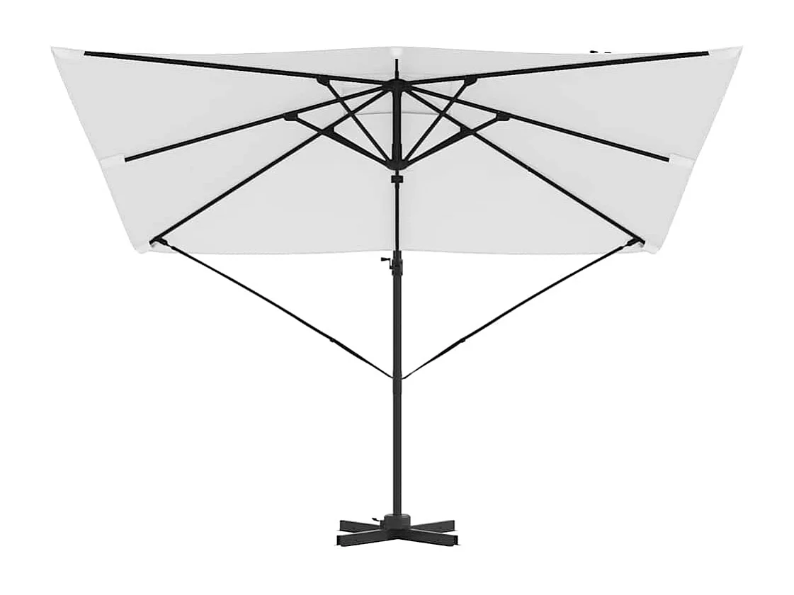 Ombrellone da giardino in poliestere color sabbia, altezza regolabile 3 m