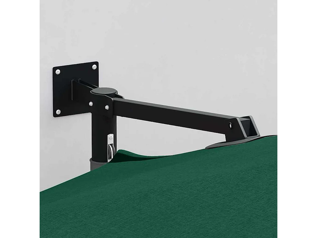 Grande ombrellone da giardino verde in metallo, poliestere, grande inclinazione