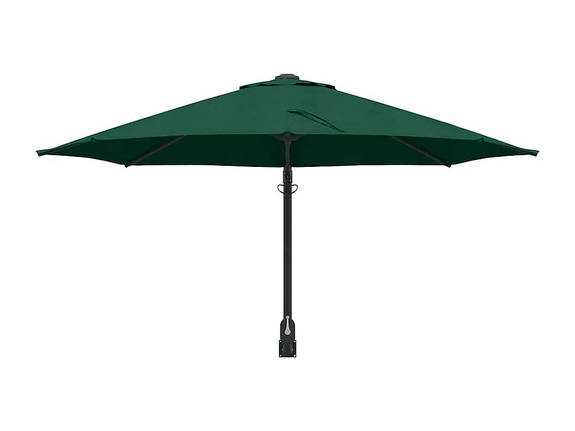 Grande ombrellone da giardino verde in metallo, poliestere, grande inclinazione