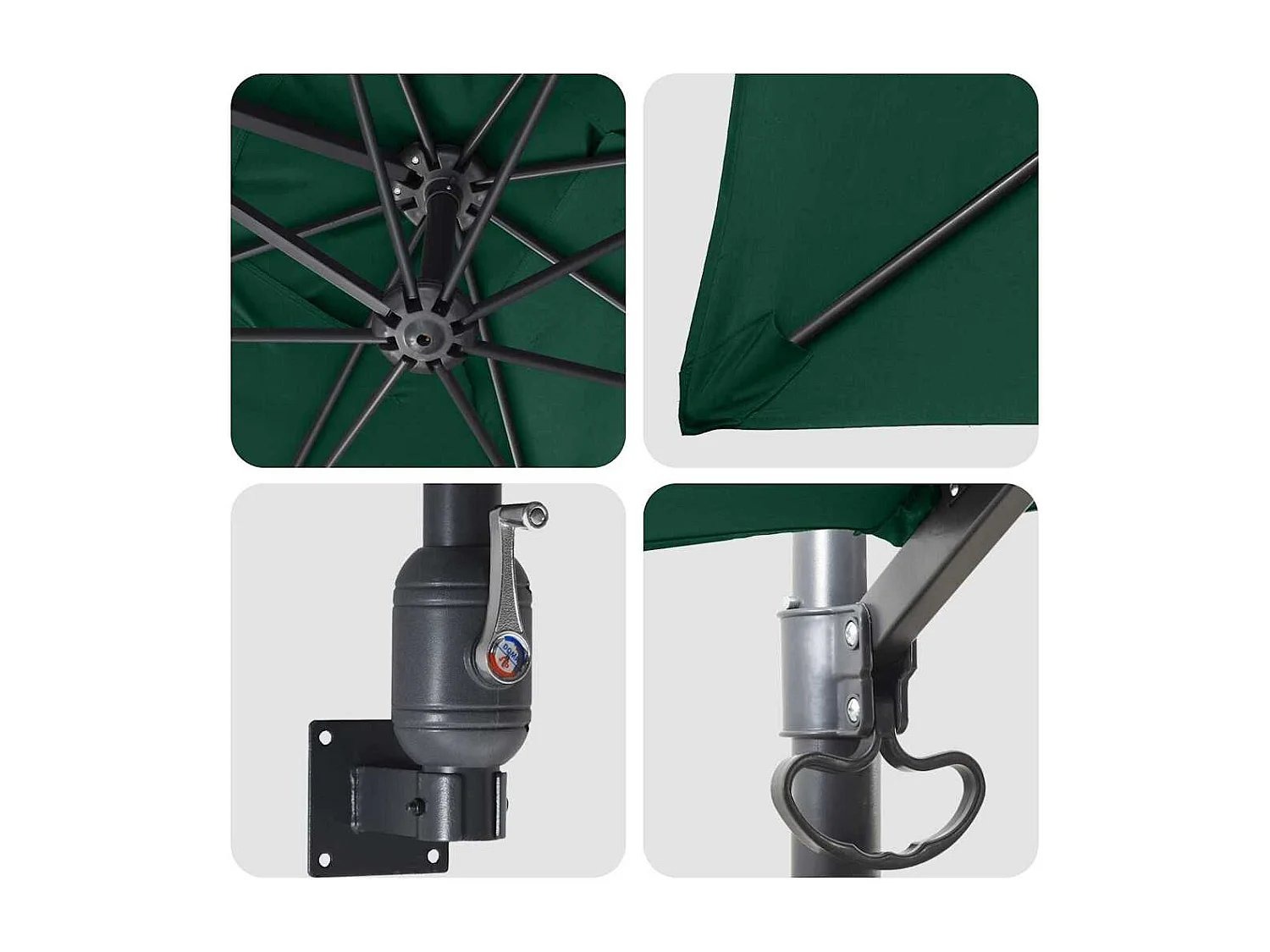 Ombrellone da giardino Vert Poliestere 300 cm x 300 cm pieghevole