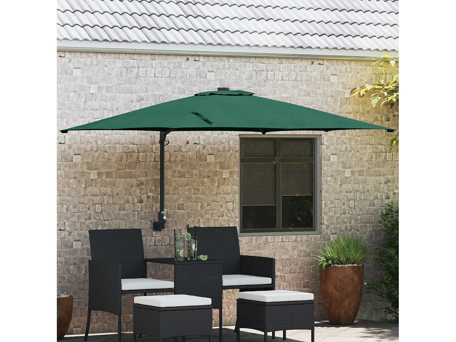 Ombrellone da giardino Vert Poliestere 300 cm x 300 cm pieghevole