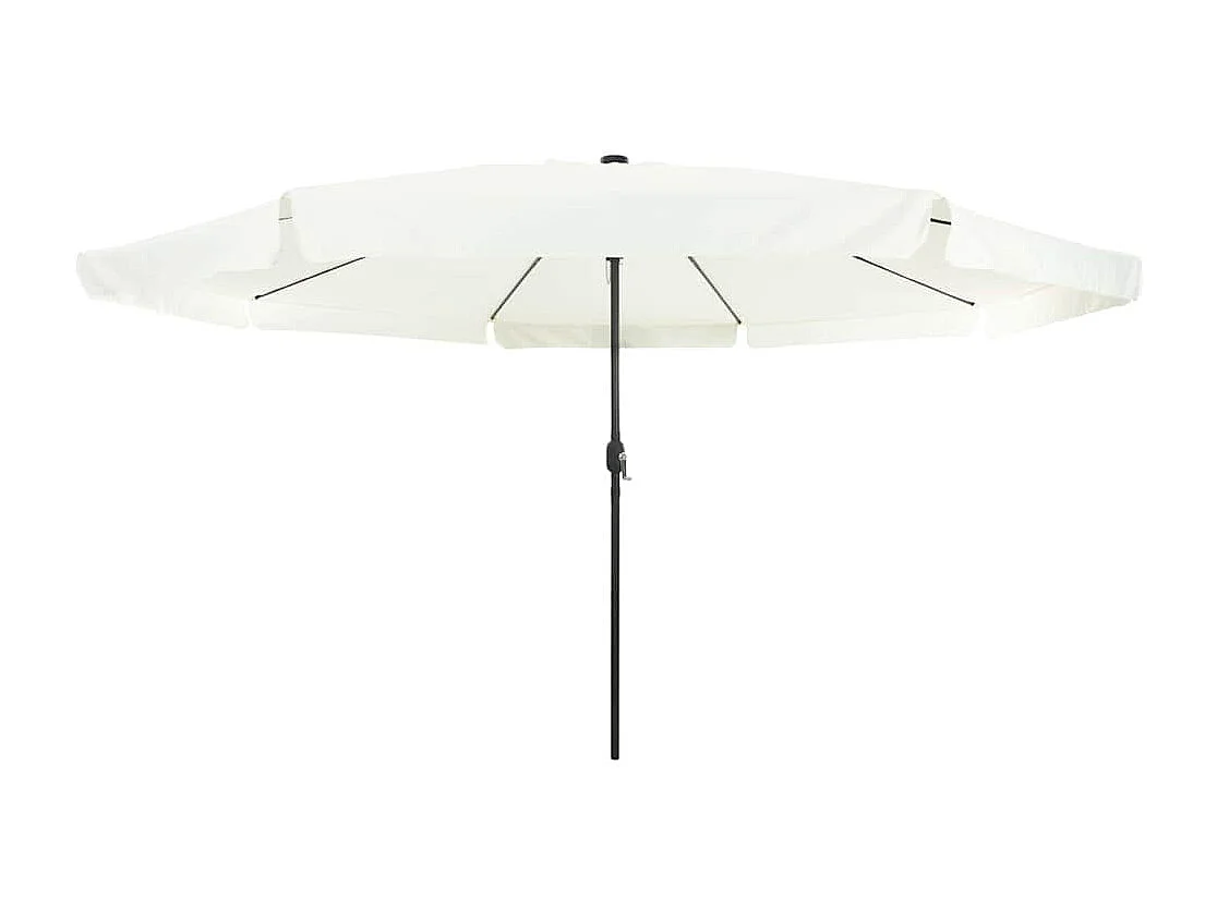 Ombrellone da giardino con luci LED Ø395x245 cm Bianco sabbia