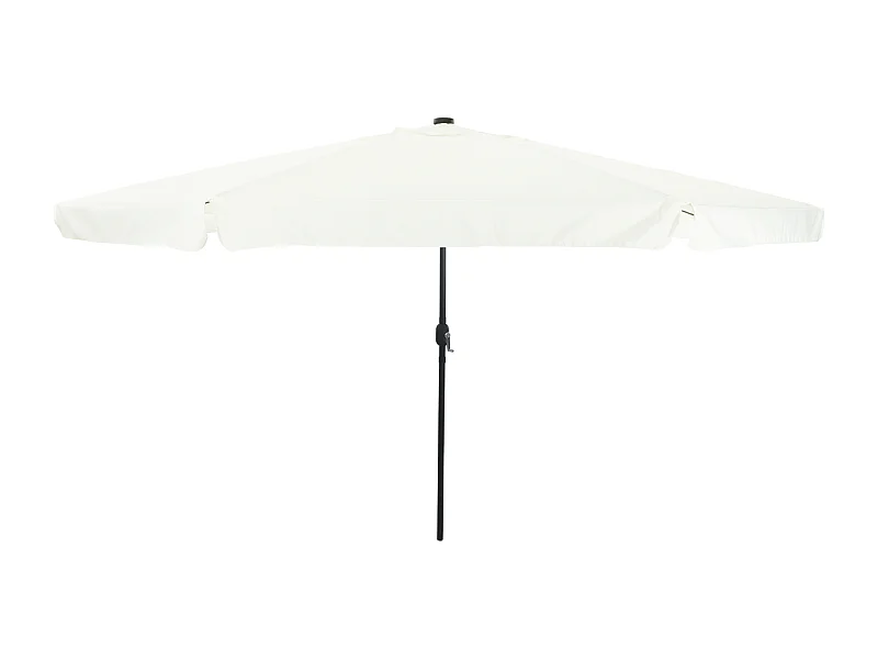 Ombrellone da giardino con luci LED Ø395x245 cm Bianco sabbia