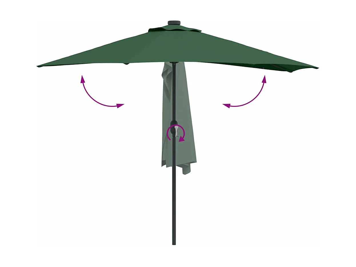 Ombrellone da giardino in alluminio - Verde, 294 cm