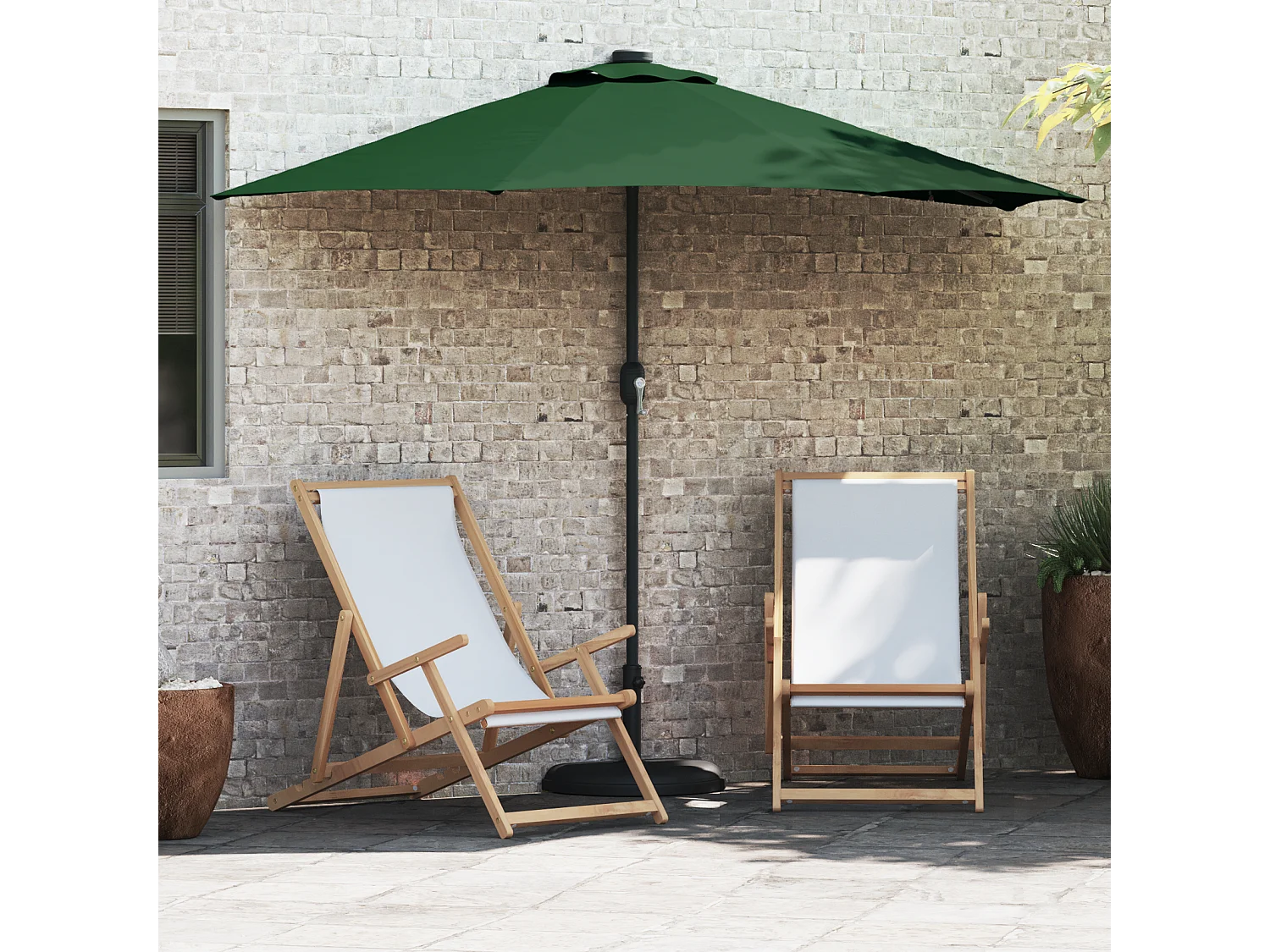 Ombrellone da giardino in alluminio - Verde, 294 cm