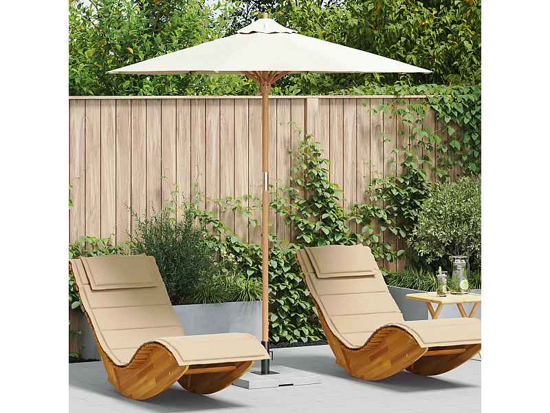 Ombrellone da giardino color crema 217x230 cm in bambù