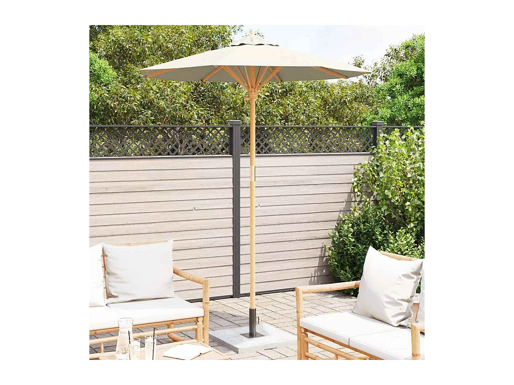 Crèmewitte tuinparasol 180x230 cm bamboe