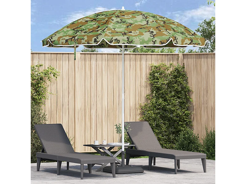 Ombrellone da spiaggia con palo in alluminio mimetico 300 cm