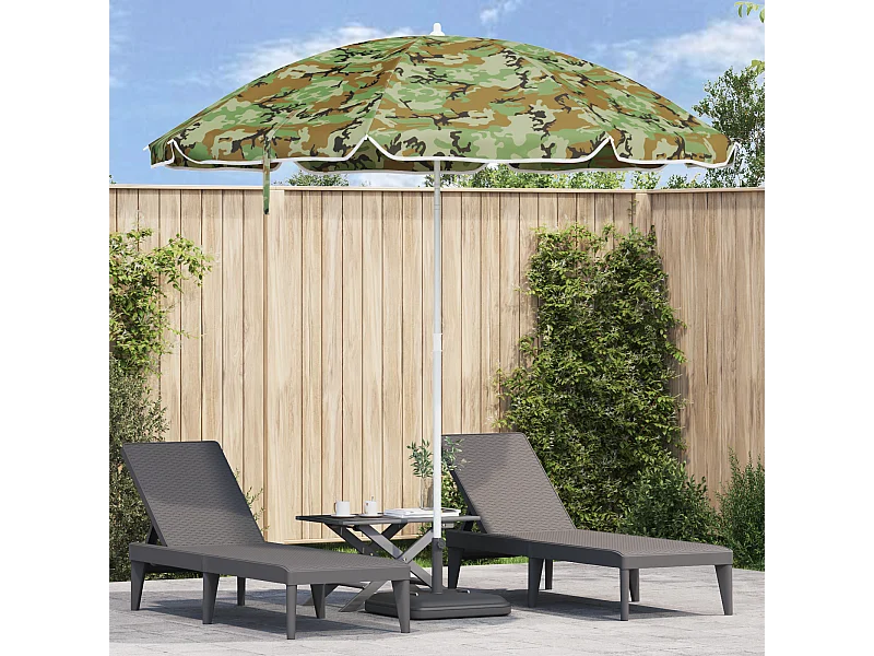 Ombrellone da spiaggia con palo in alluminio mimetico 300 cm