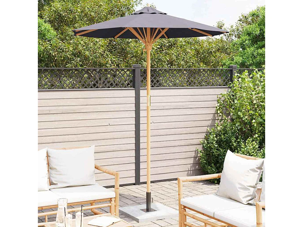 Ombrellone da giardino in bambù grigio scuro 180x230 cm