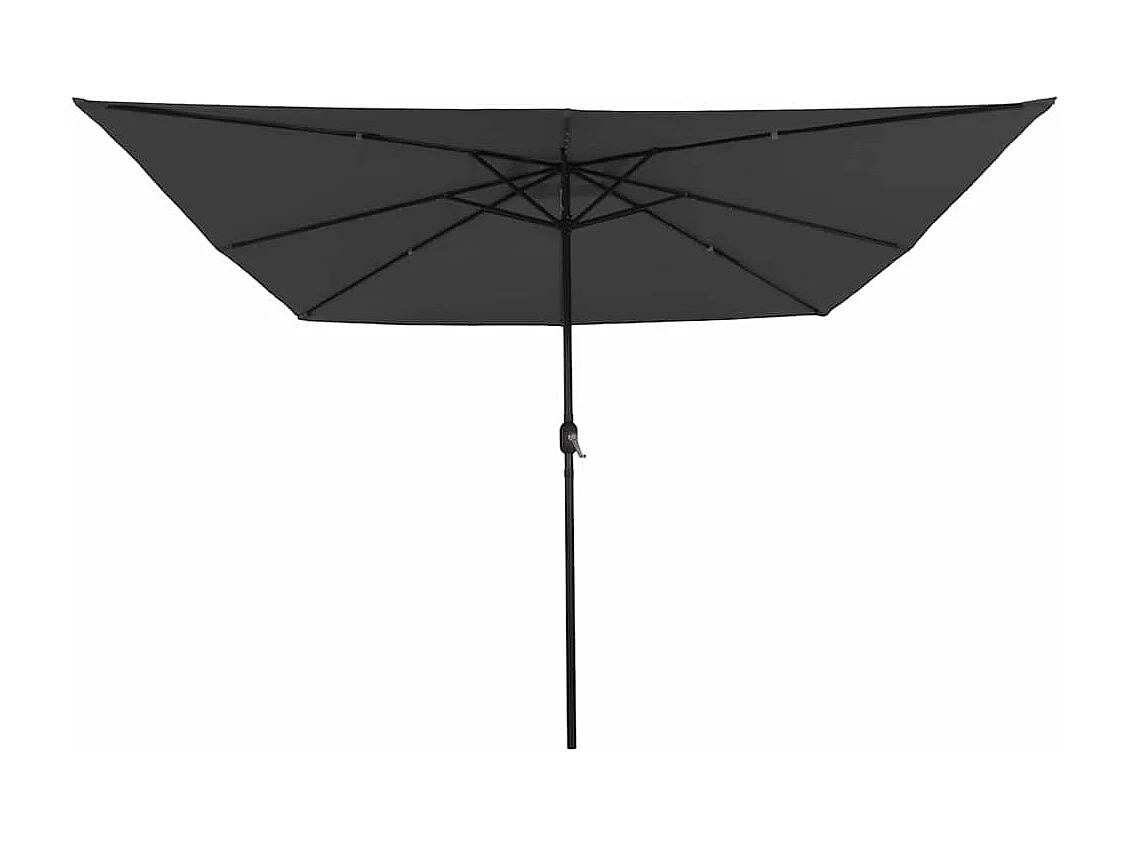 Ombrellone da giardino quadrato con luci LED 295x245 cm in antracite