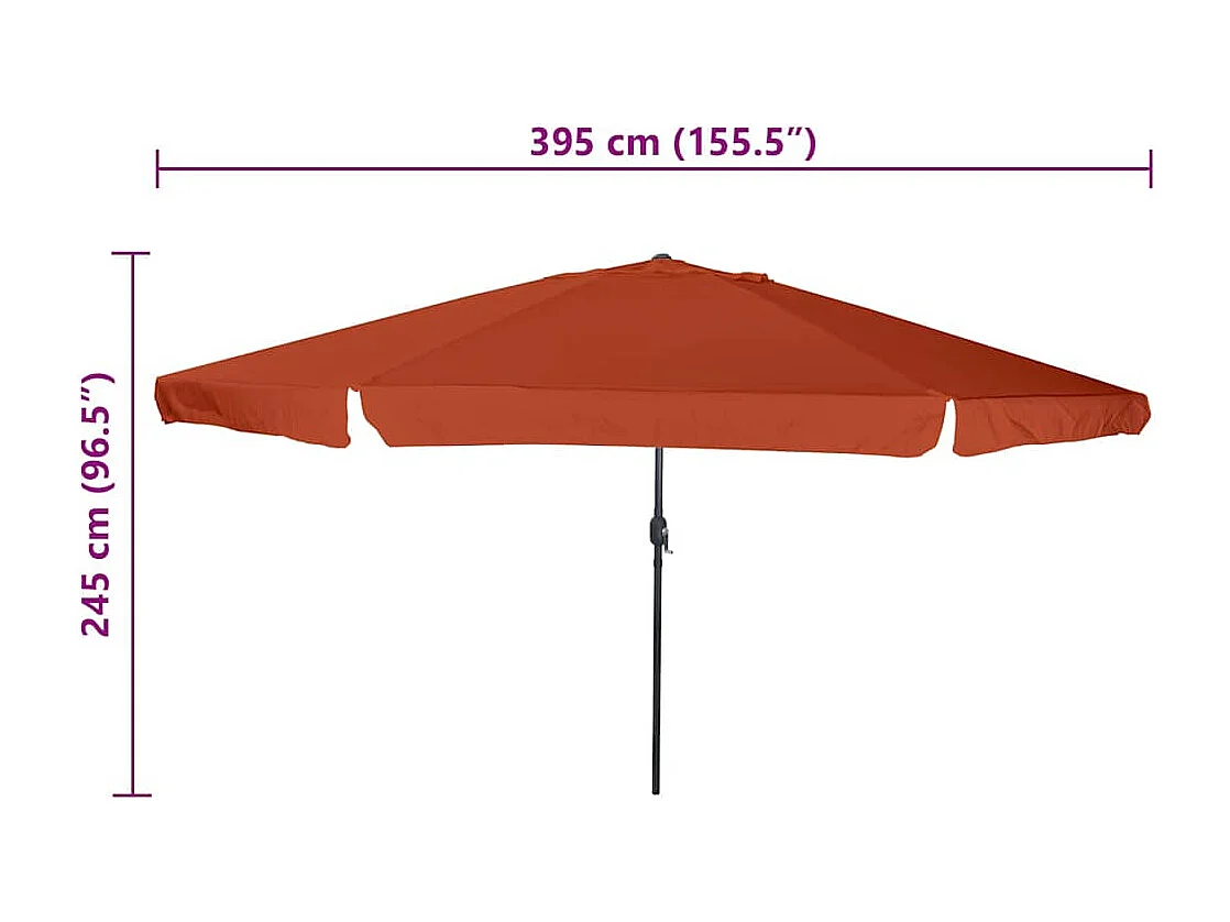 Ombrellone da giardino ø395x245 cm Terracotta