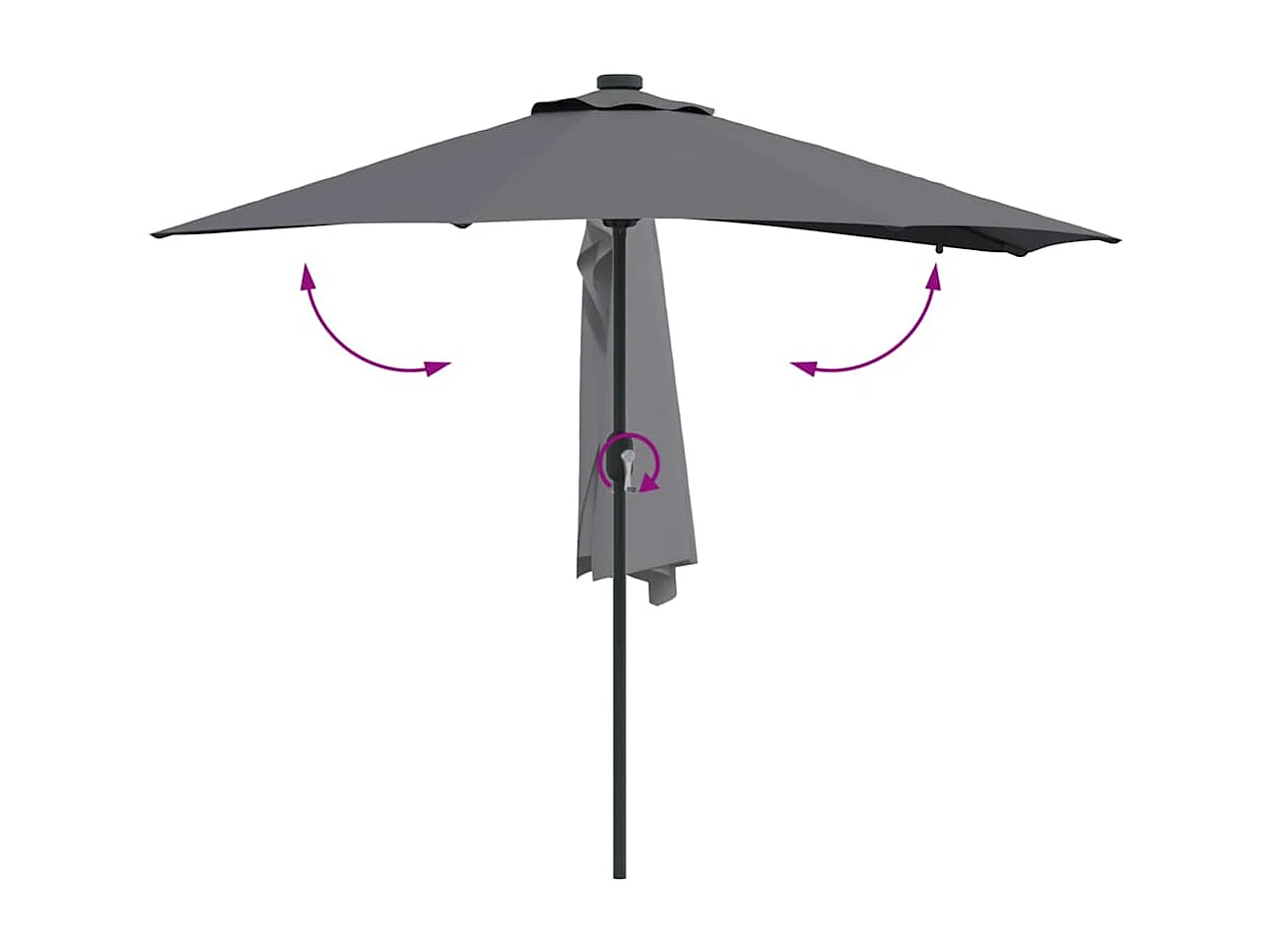 Ombrellone da giardino antracite 294 x 150 x 223 cm tessuto