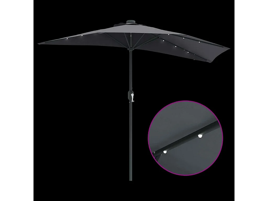 Ombrellone da giardino antracite 294 x 150 x 223 cm tessuto