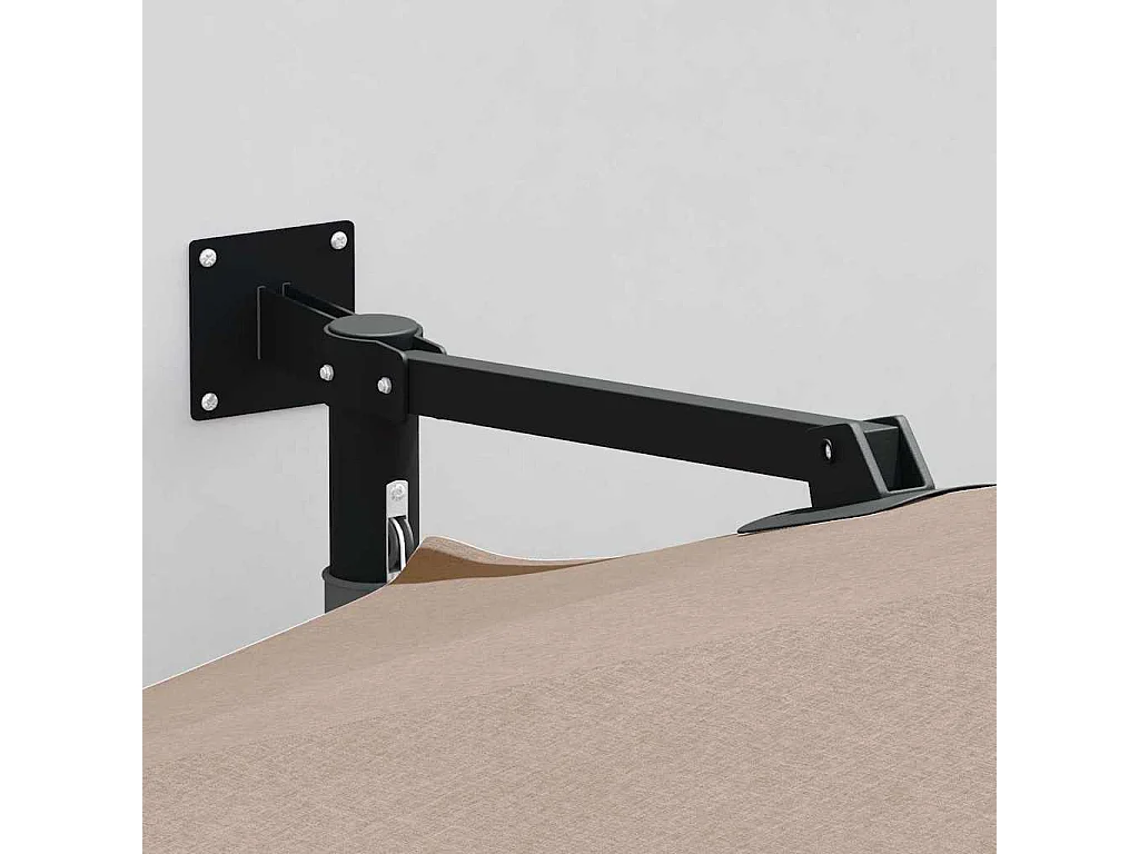 Ombrellone da giardino in poliestere color tortora, grande, pieghevole, rotondo, moderno