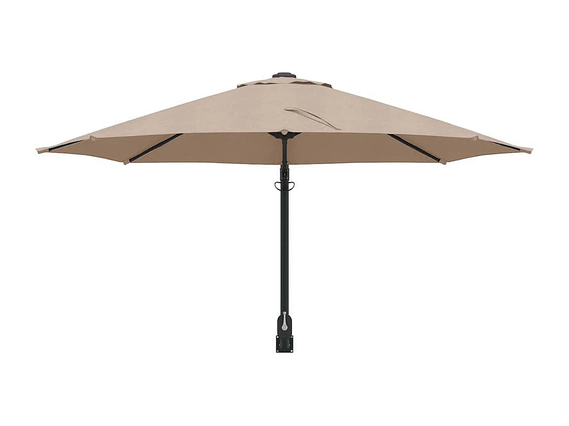 Ombrellone da giardino in poliestere color tortora, grande, pieghevole, rotondo, moderno