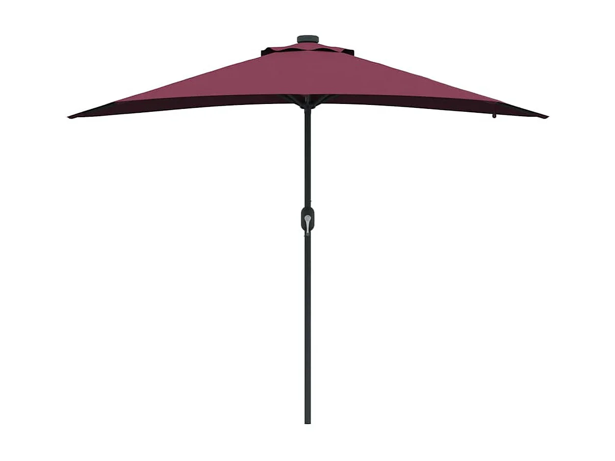 Ombrellone da giardino in tessuto rosso bordeaux 294 x 150 x 223 cm