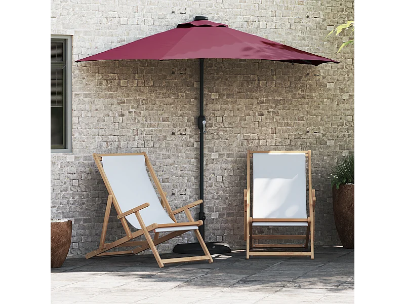Ombrellone da giardino in tessuto rosso bordeaux 294 x 150 x 223 cm