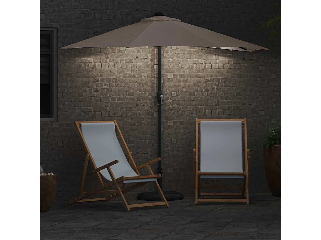 Ombrellone da giardino color tortora 294 x 150 x 223 cm in tessuto