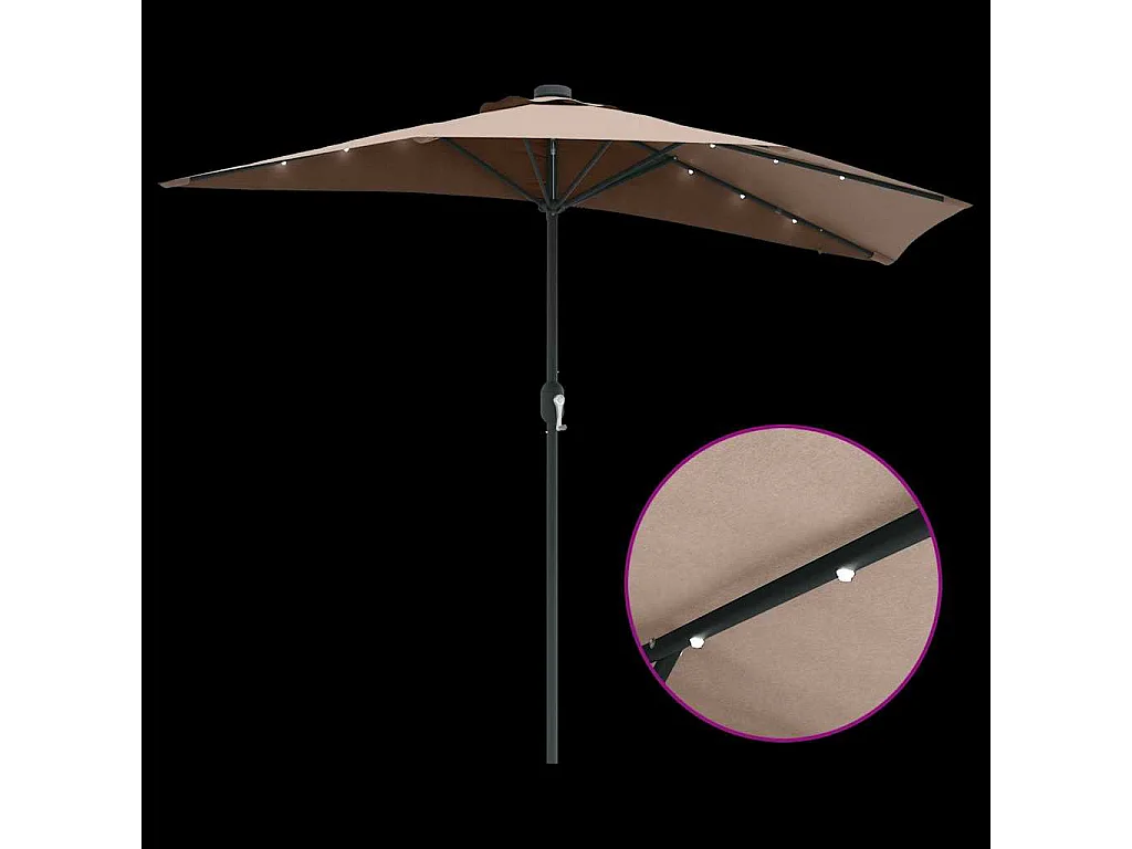 Ombrellone da giardino color tortora 294 x 150 x 223 cm in tessuto