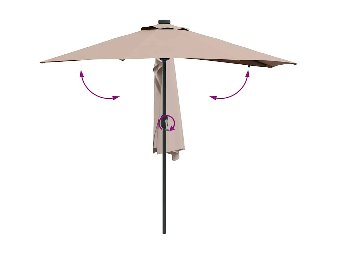 Ombrellone da giardino color tortora 294 x 150 x 223 cm in tessuto