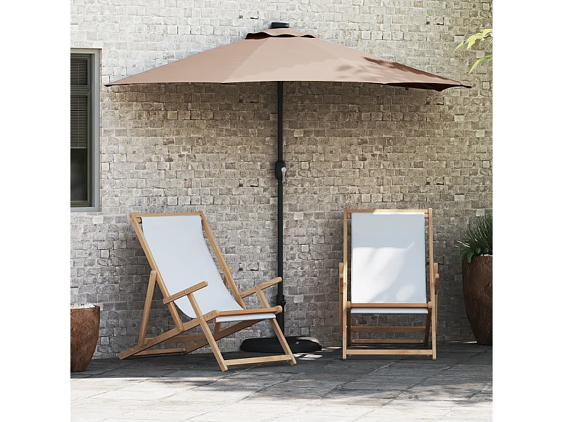 Ombrellone da giardino color tortora 294 x 150 x 223 cm in tessuto