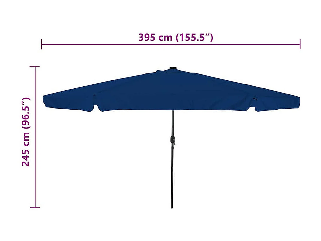 Ombrellone da giardino con luci LED Ø395x245 cm Azzurro