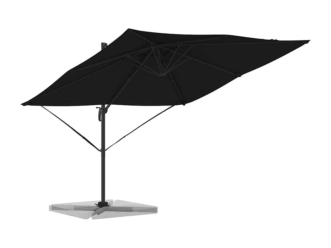 Ombrellone a sbalzo Roma Noir 286x285x265 cm Alluminio