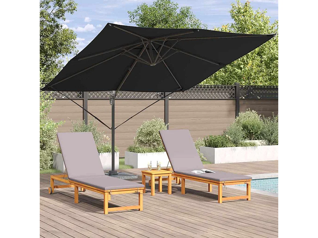 Ombrellone a sbalzo Roma Noir 286x285x265 cm Alluminio