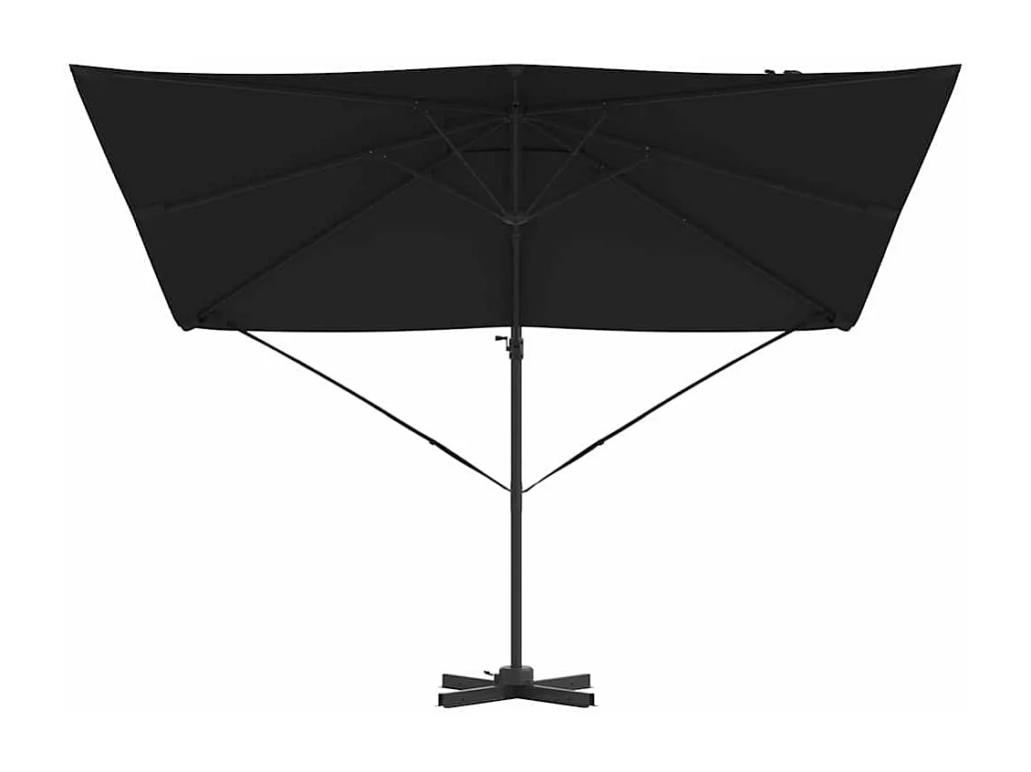 Ombrellone a sbalzo Roma Noir 286x285x265 cm Alluminio