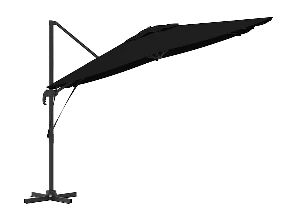 Ombrellone a sbalzo Roma Noir 286x285x265 cm Alluminio