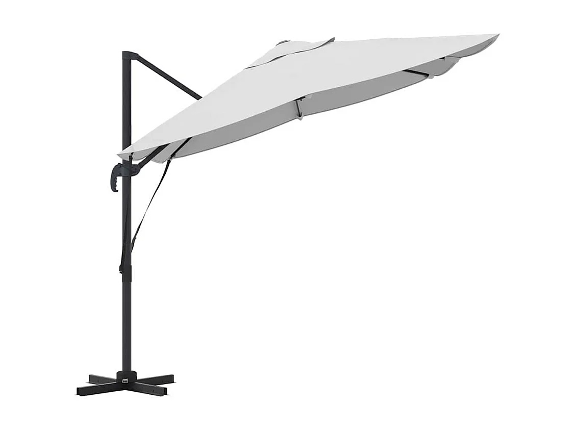 Grande ombrellone inclinabile in poliestere con sabbia offset
