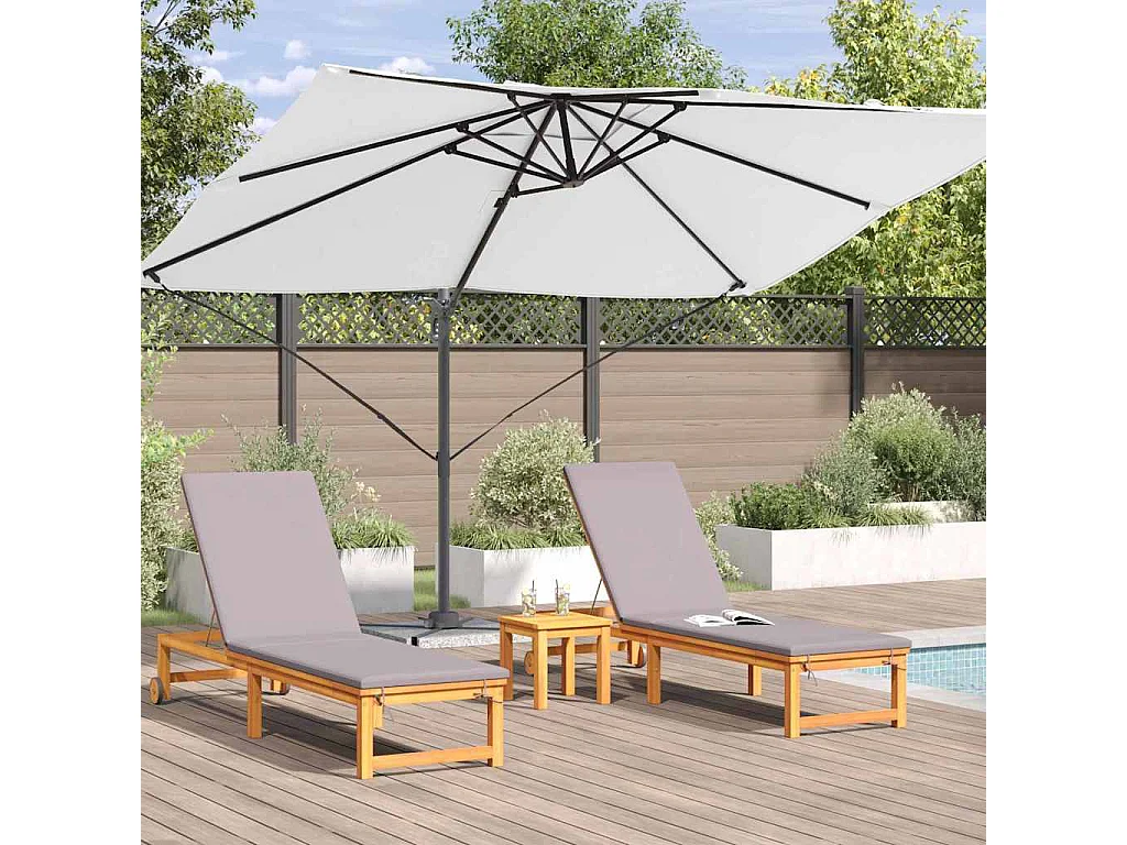 Grande ombrellone inclinabile in poliestere con sabbia offset