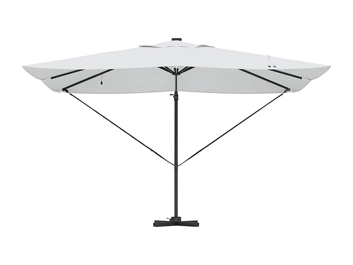 Ombrellone a braccio con LED Sabbia 352x251x265 cm Alluminio